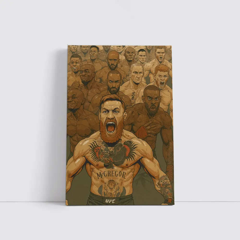 McGregor UFC Fighter Crowd Illustration Art – Wall Art