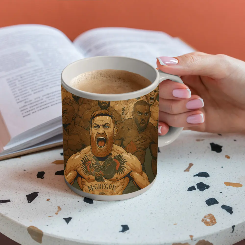 McGregor UFC Fighter Crowd Illustration Art – Mugs