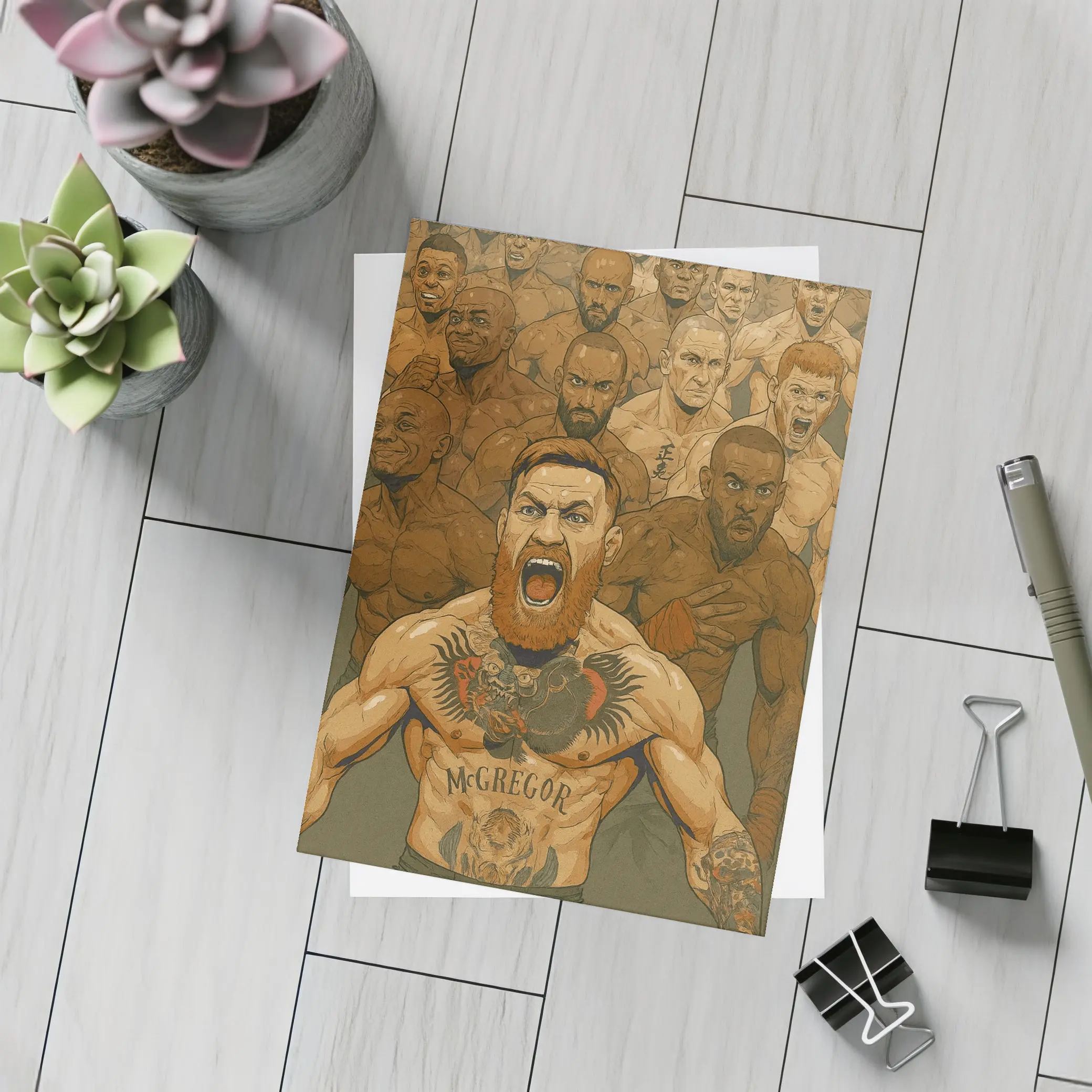 McGregor UFC Fighter Crowd Illustration Art – Postcards