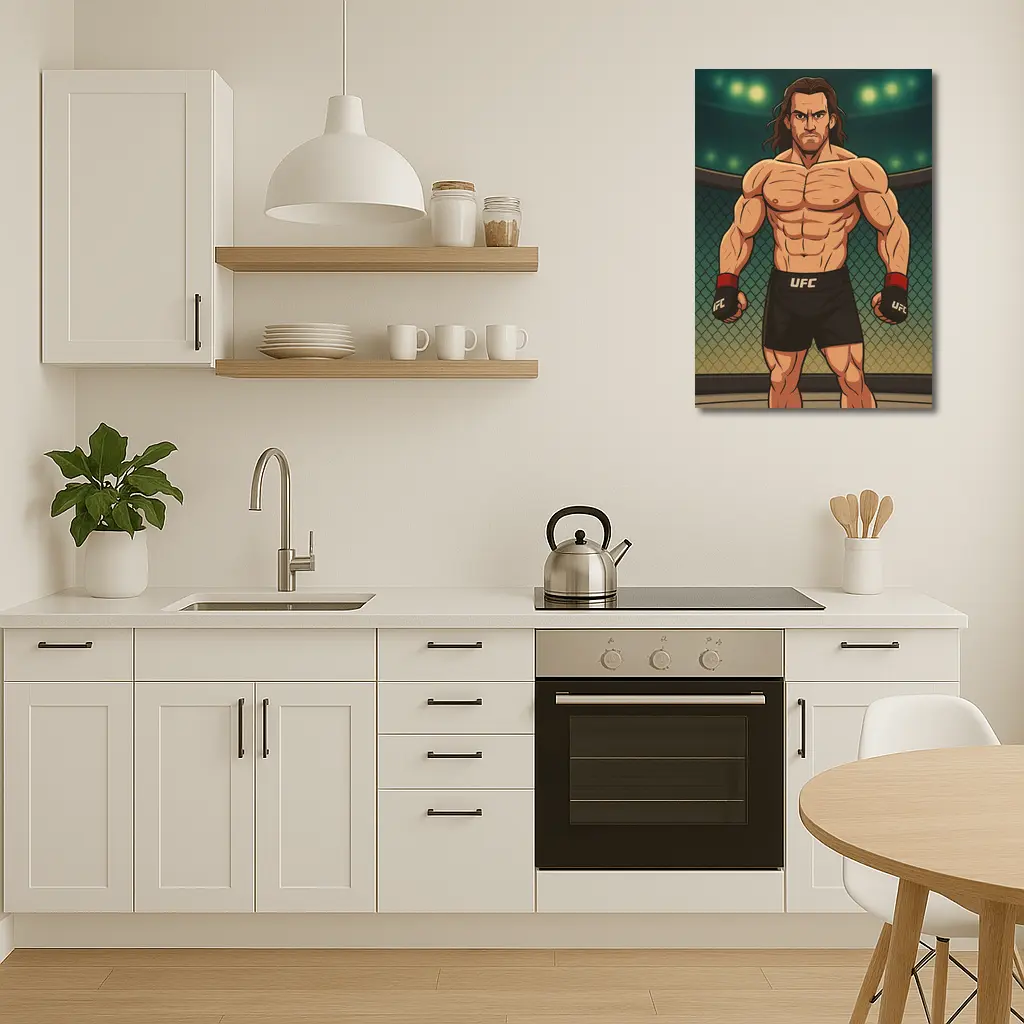 Anime UFC Fighter Standing In Octagon – Wall Art