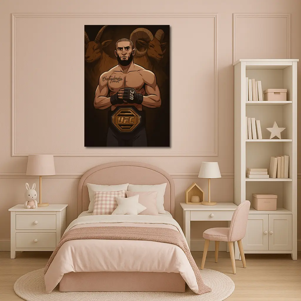 UFC Champion Fighter Anime Art Ram Background – Wall Art