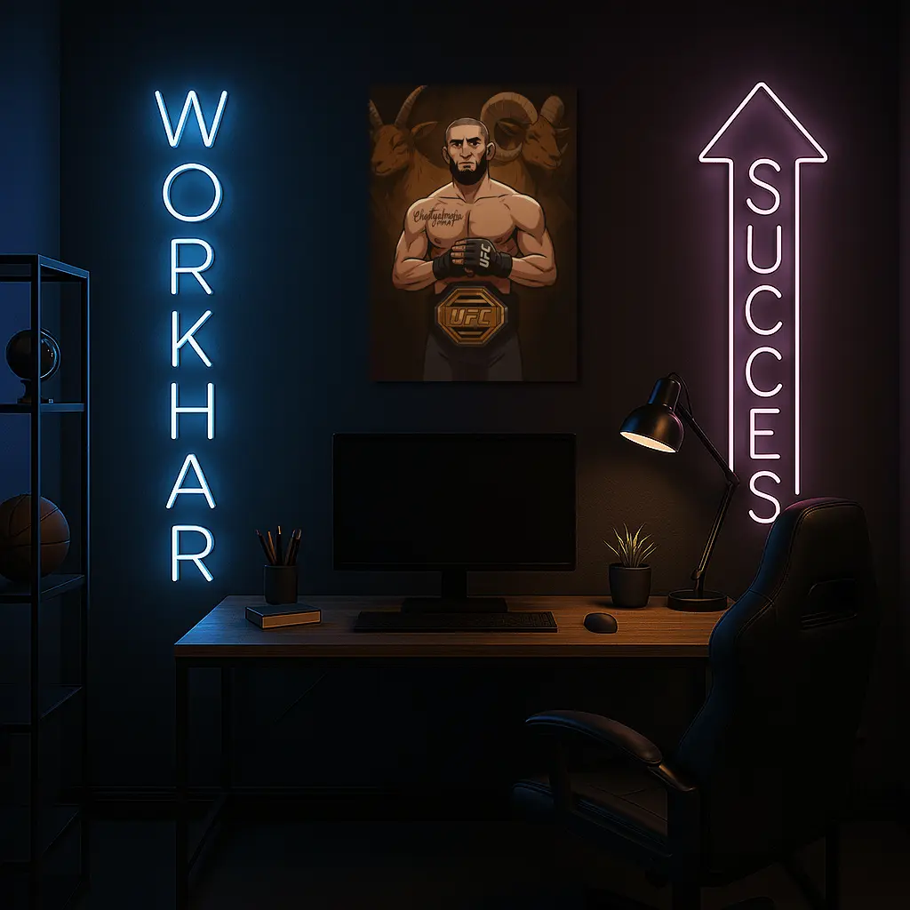 UFC Champion Fighter Anime Art Ram Background – Wall Art