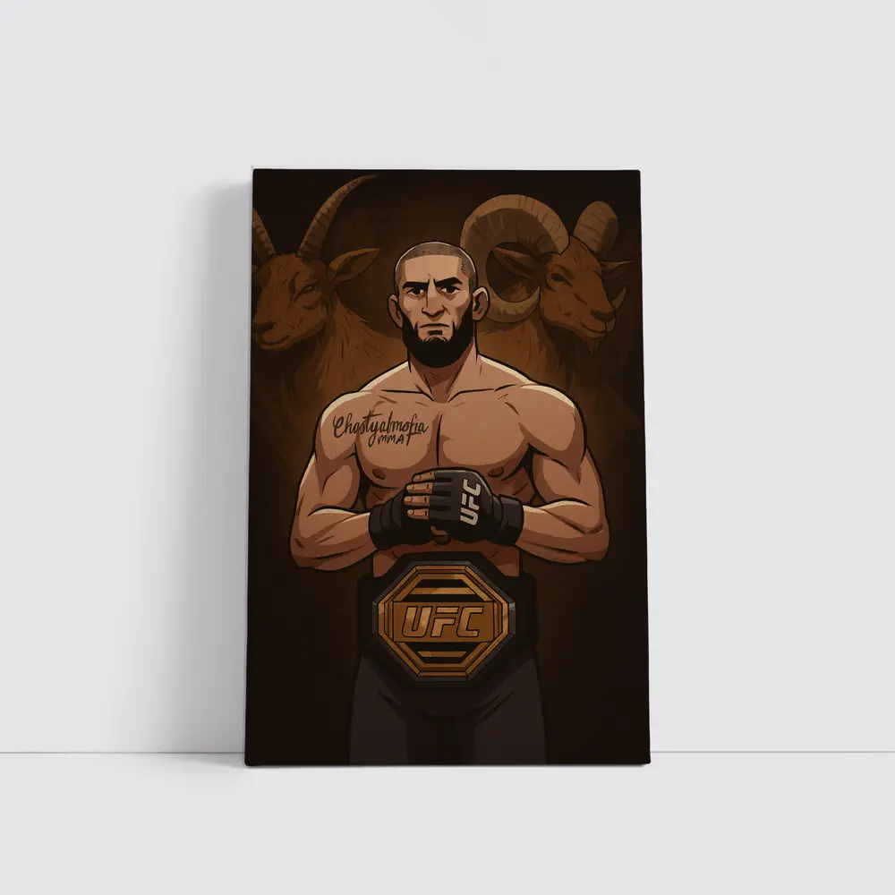 UFC Champion Fighter Anime Art Ram Background – Wall Art