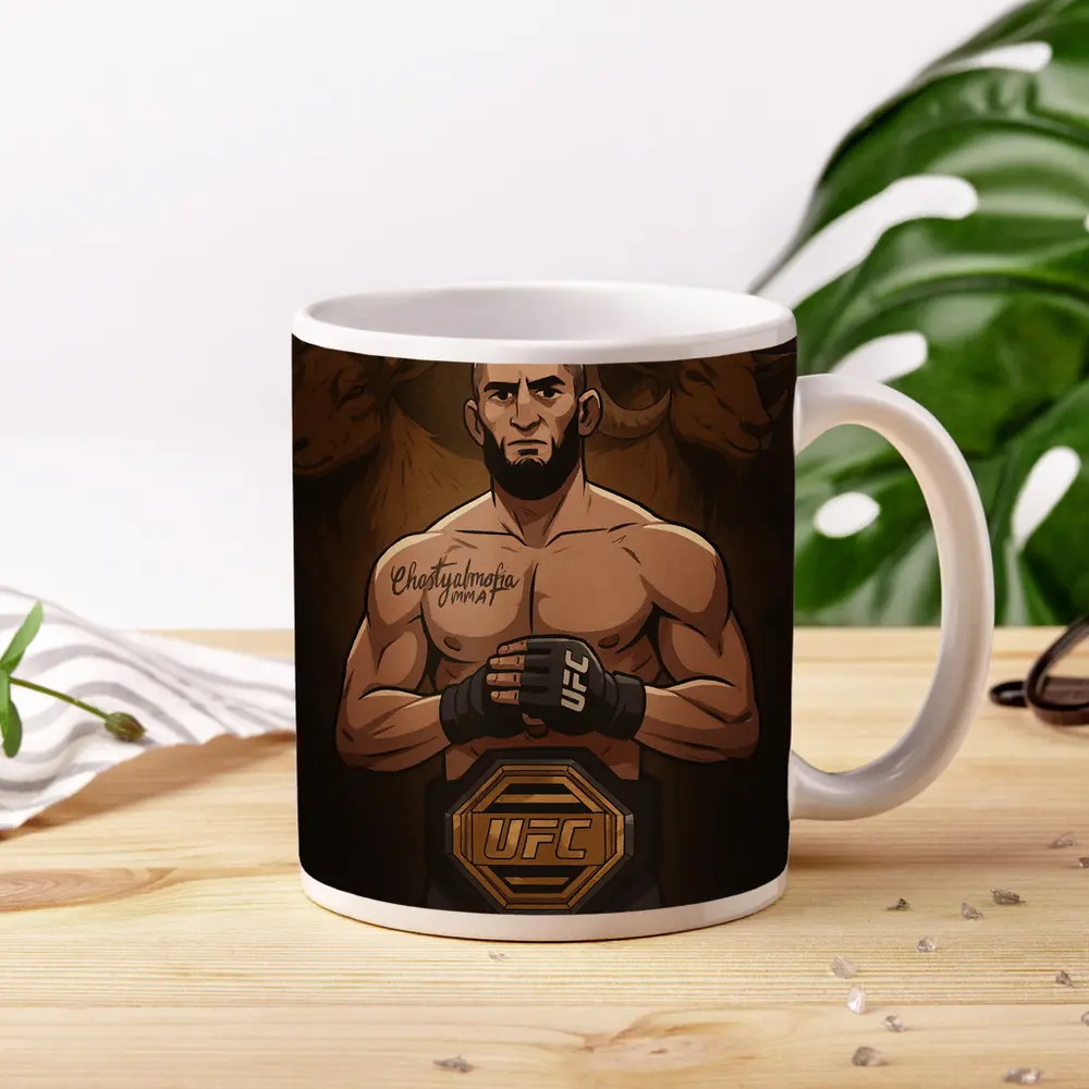 UFC Champion Fighter Anime Art Ram Background – Mugs