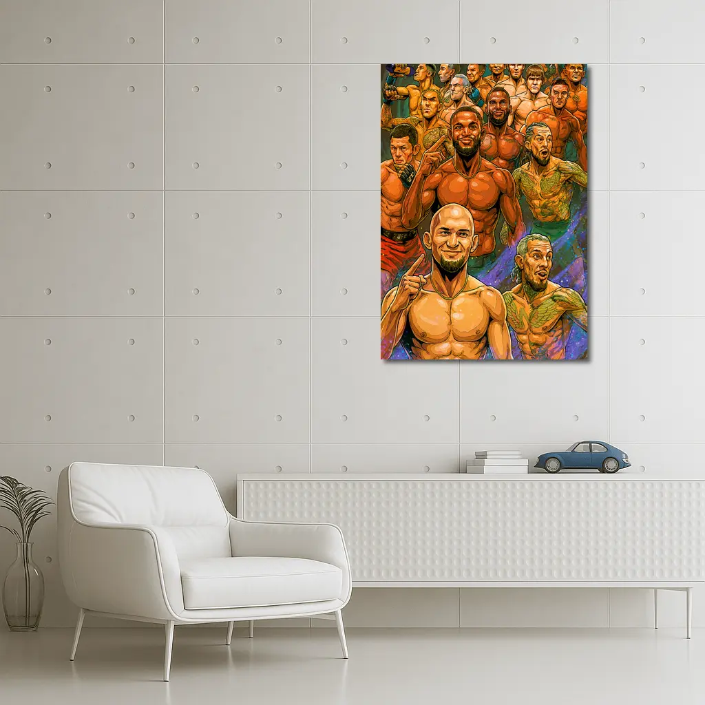 MMA UFC Fighters Comic Art Illustration – Wall Art