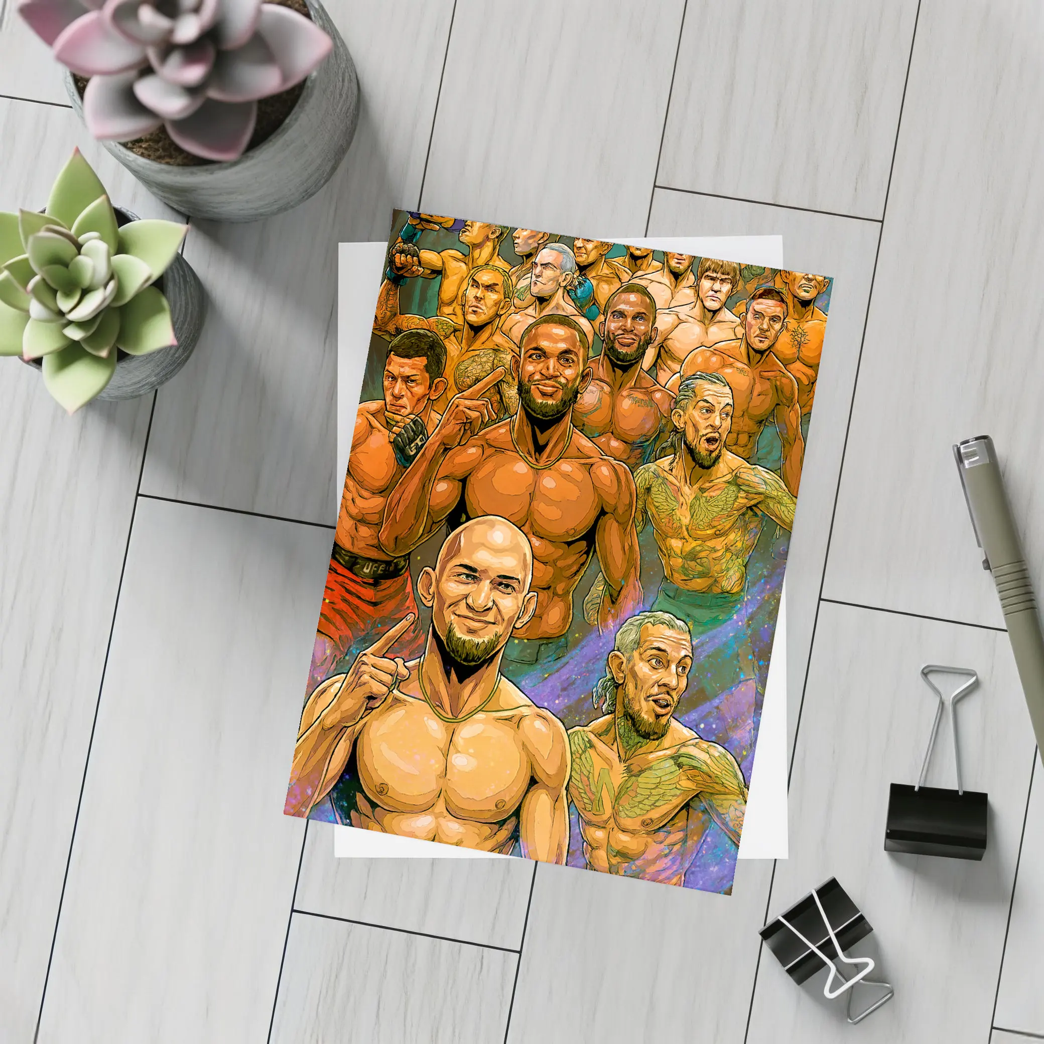 MMA UFC Fighters Comic Art Illustration – Postcards