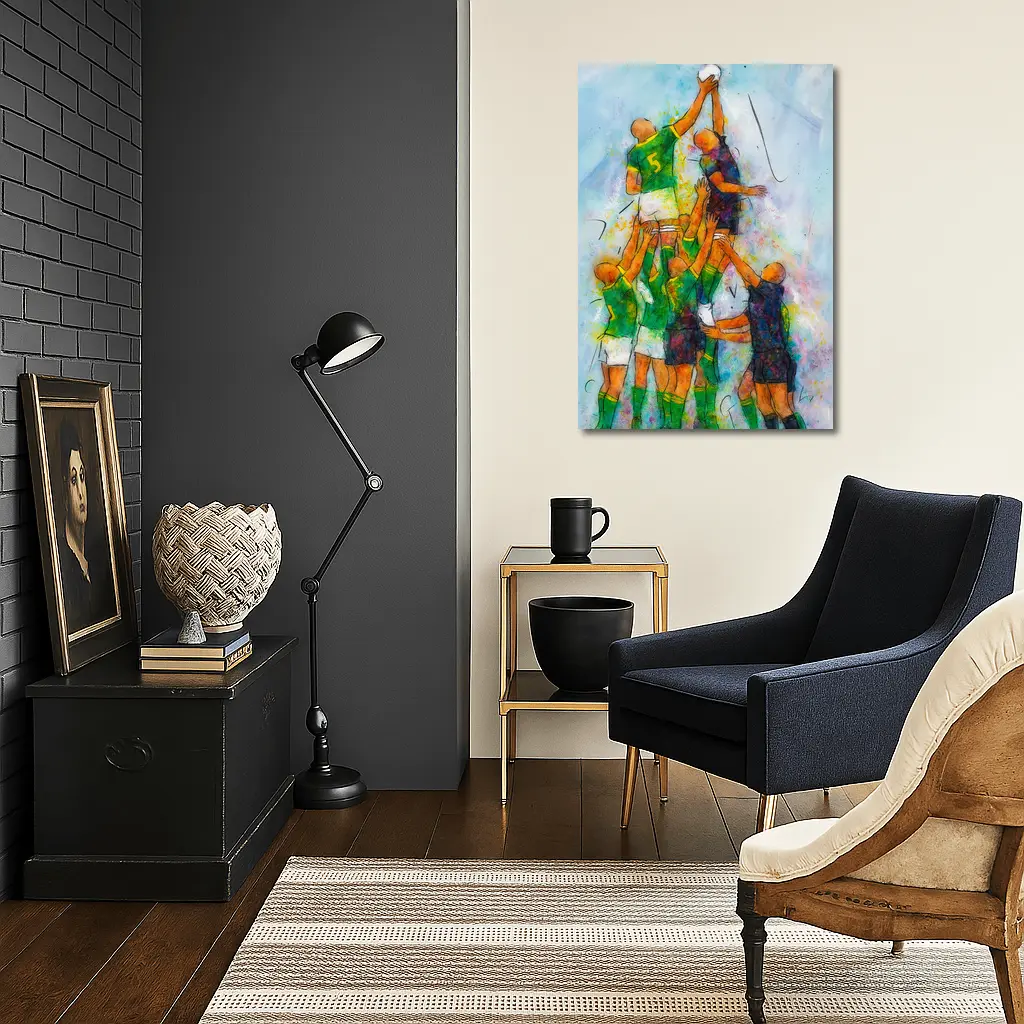Rugby Line Out Watercolor Art Sports – Wall Art