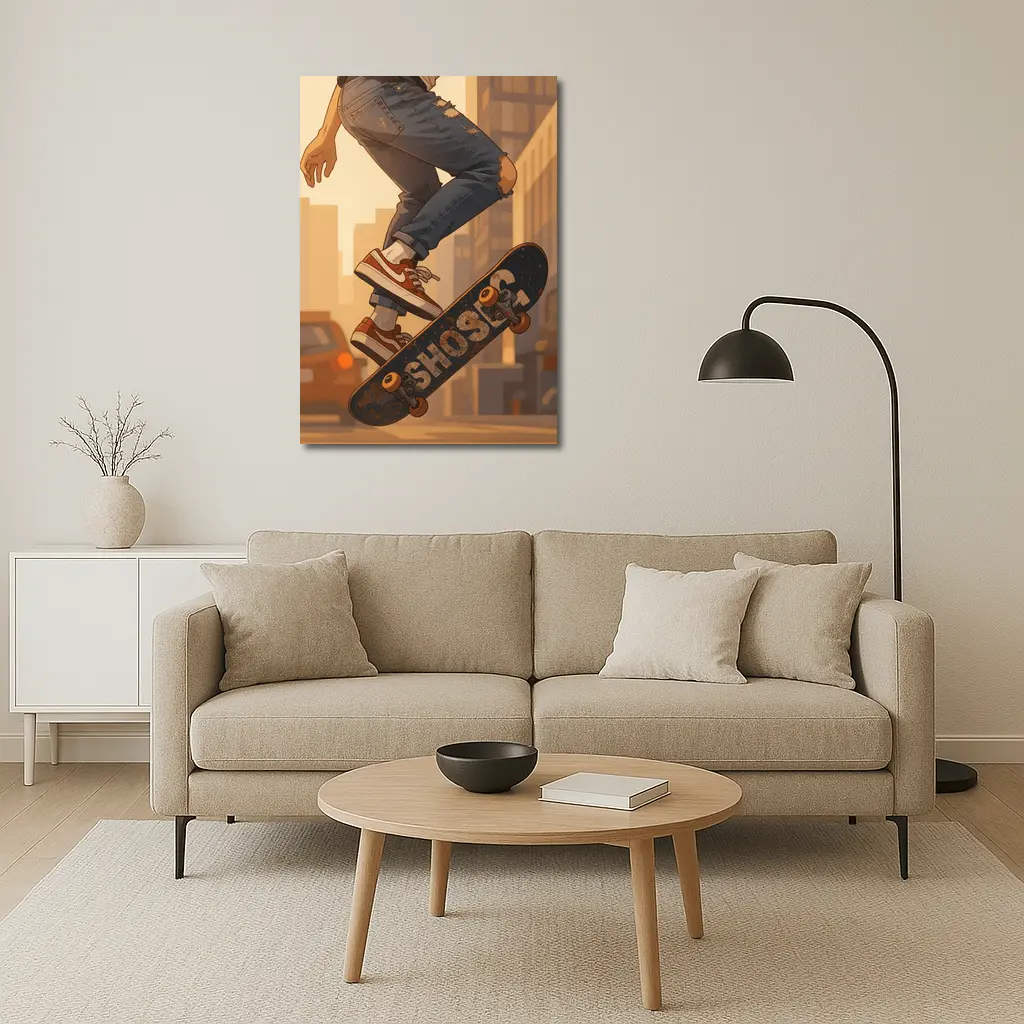 Skater Kickflip Anime Art Urban Street – Wall Art