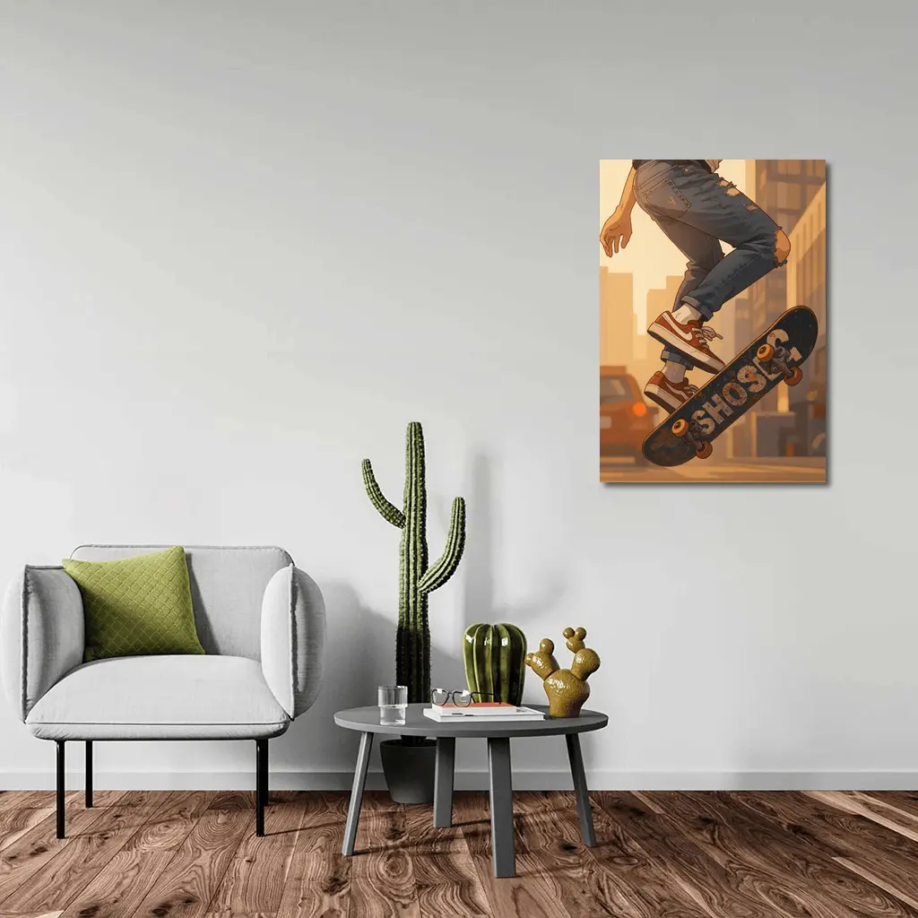 Skater Kickflip Anime Art Urban Street – Wall Art