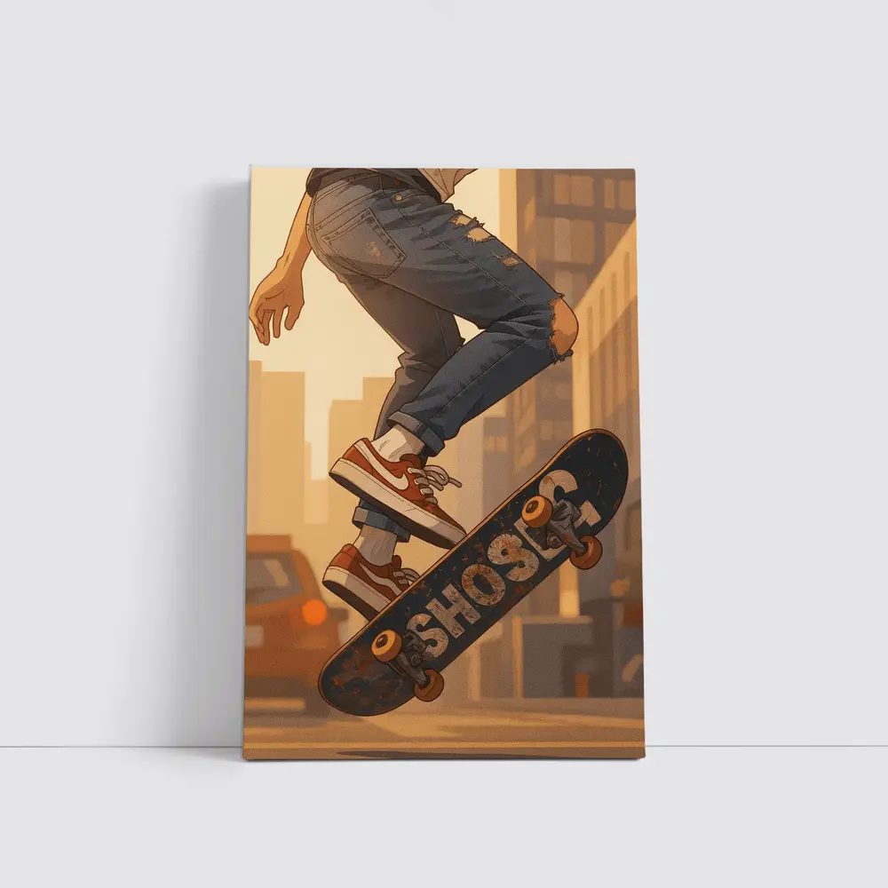 Skater Kickflip Anime Art Urban Street – Wall Art