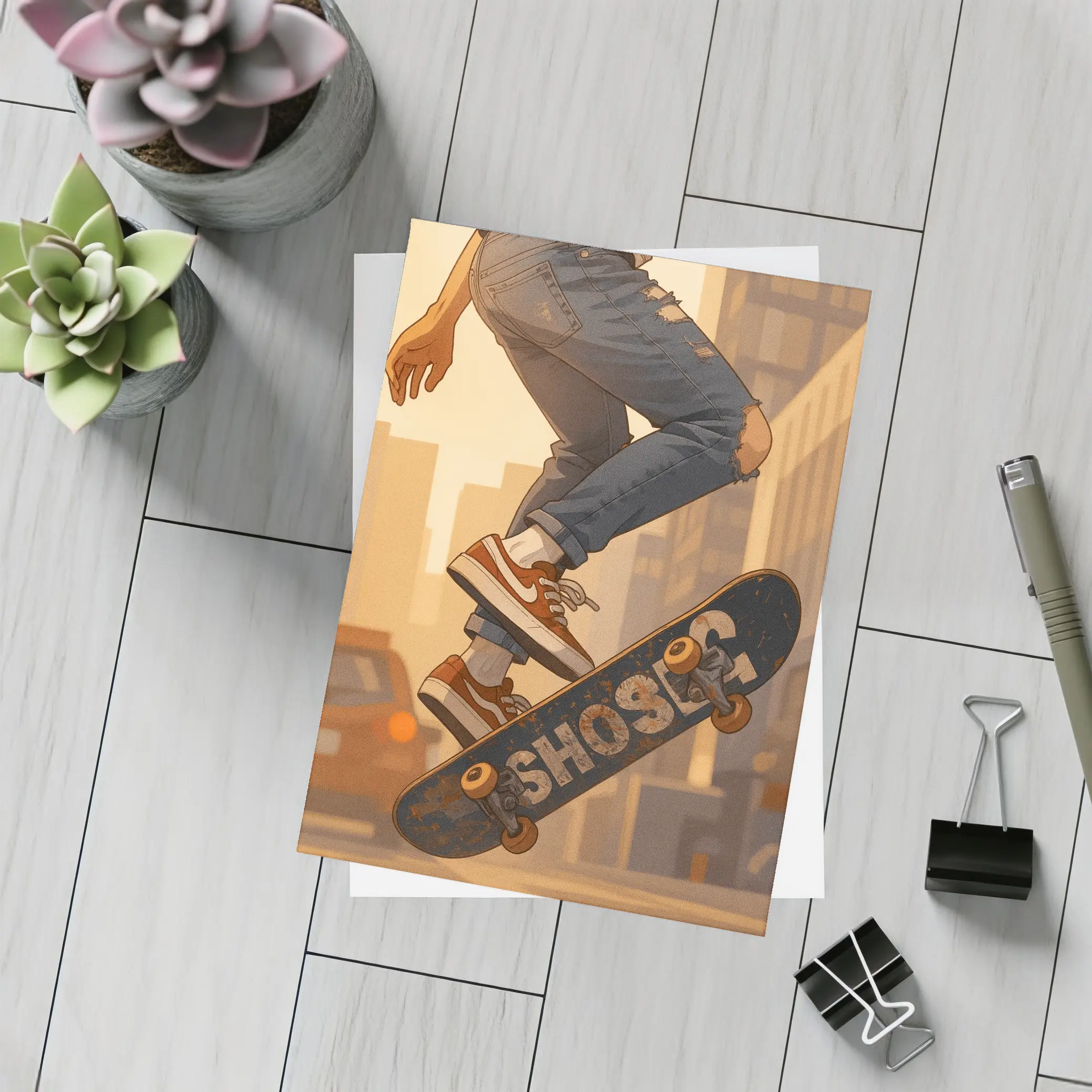 Skater Kickflip Anime Art Urban Street – Postcards