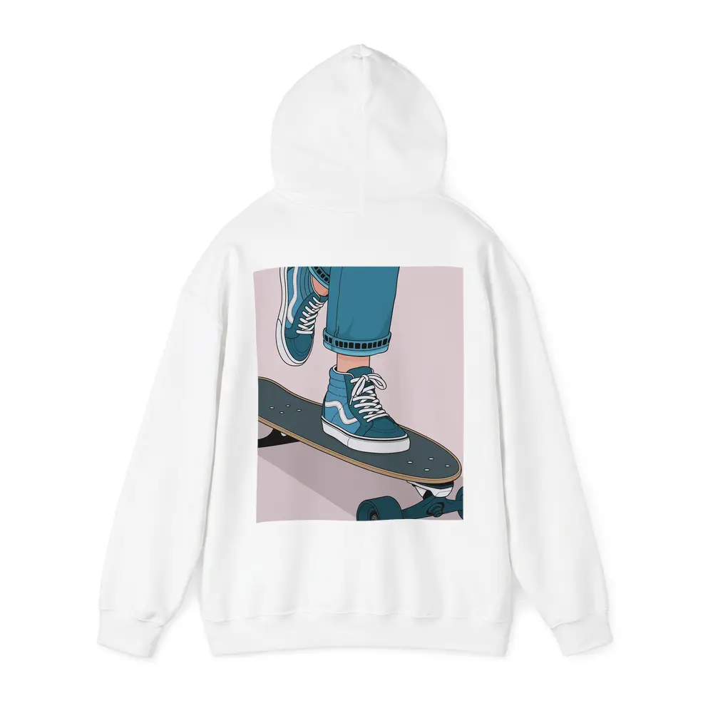 Skater Blue Sneakers On Skateboard Illustration – Hoodies