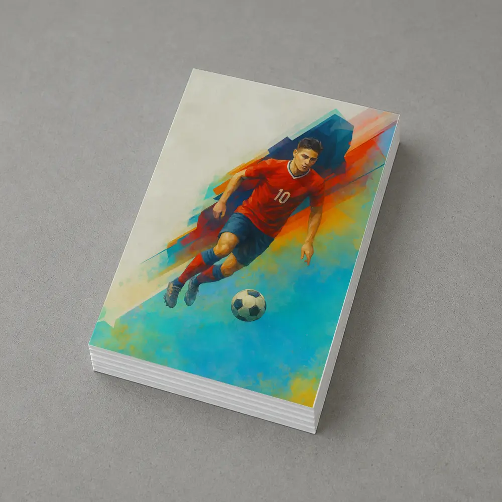 Soccer Player Number Ten Colorful Abstract Art – Postcards