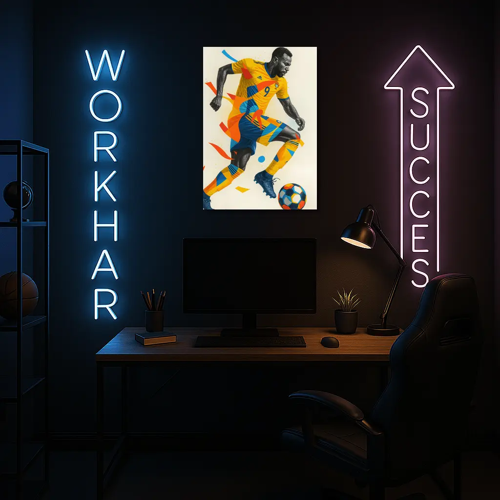 Soccer Player Dynamic Geometric Abstract Art – Wall Art