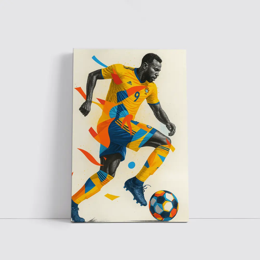 Soccer Player Dynamic Geometric Abstract Art – Wall Art