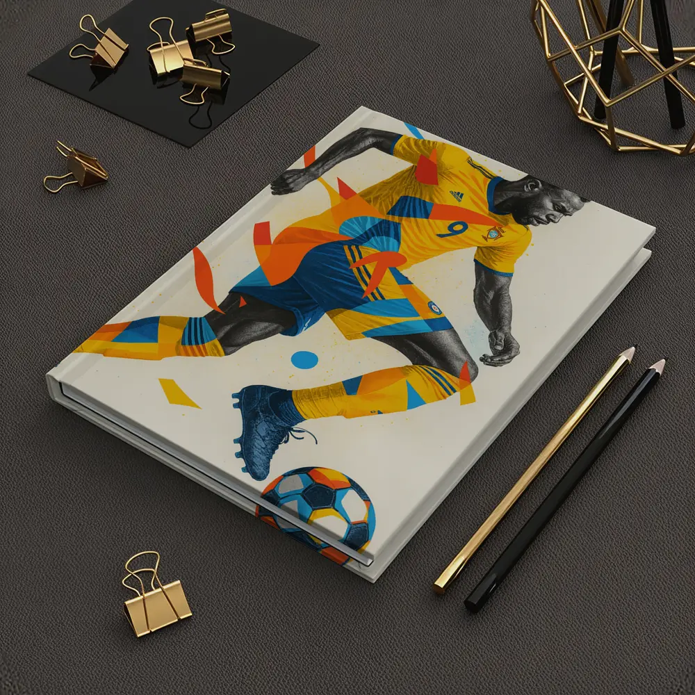 Soccer Player Dynamic Geometric Abstract Art – Notebooks
