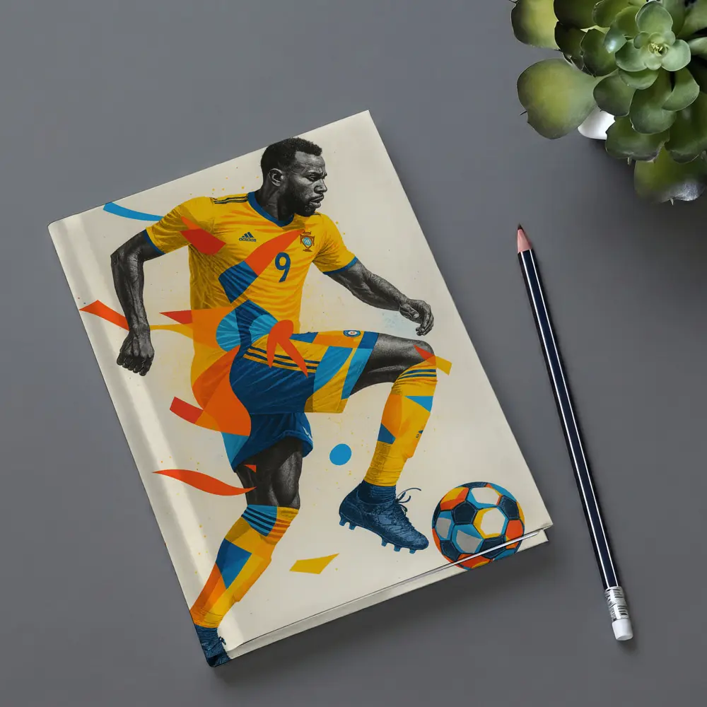 Soccer Player Dynamic Geometric Abstract Art – Notebooks