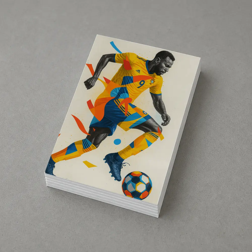 Soccer Player Dynamic Geometric Abstract Art – Postcards