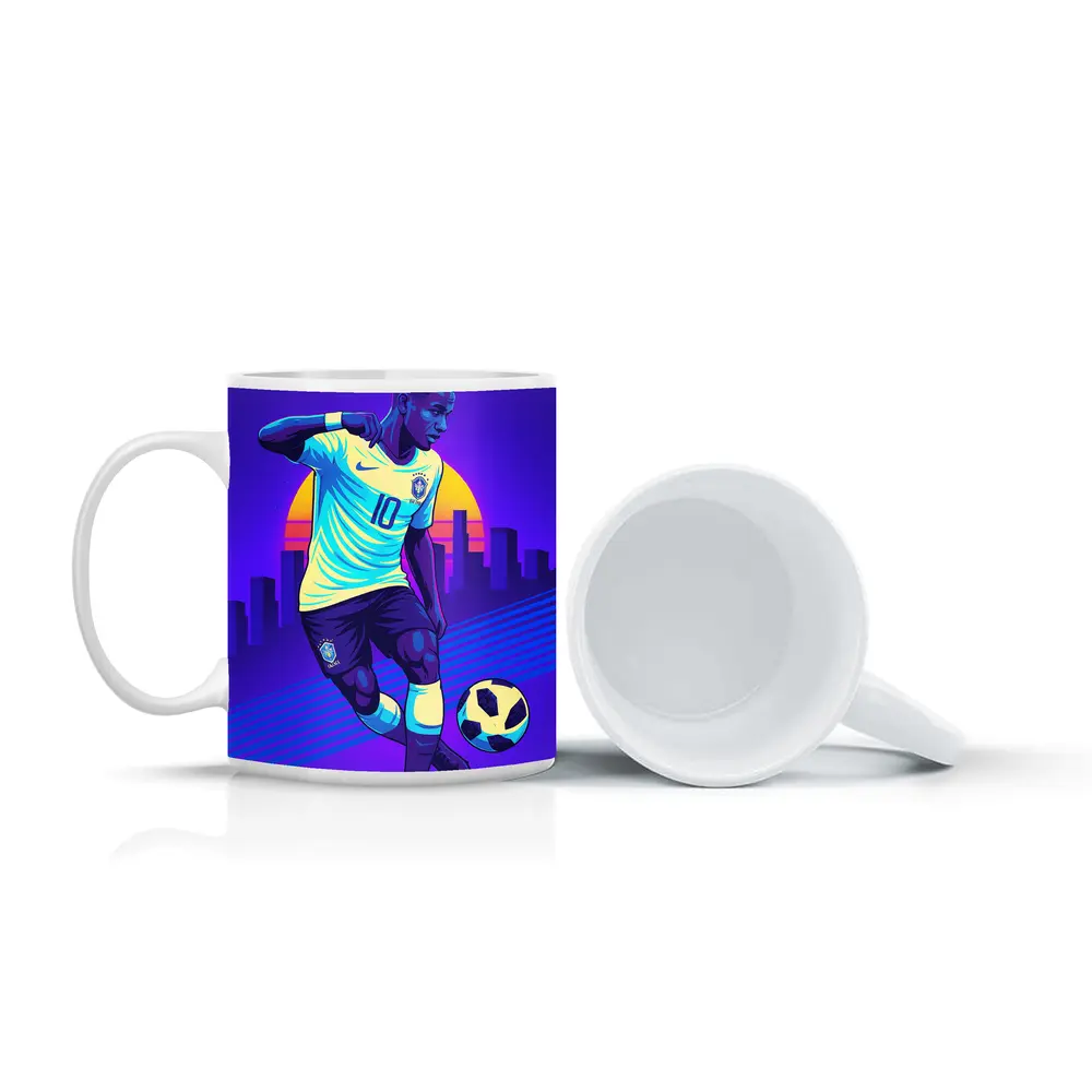 Brazil Soccer Player Number Ten Retro City – Mugs