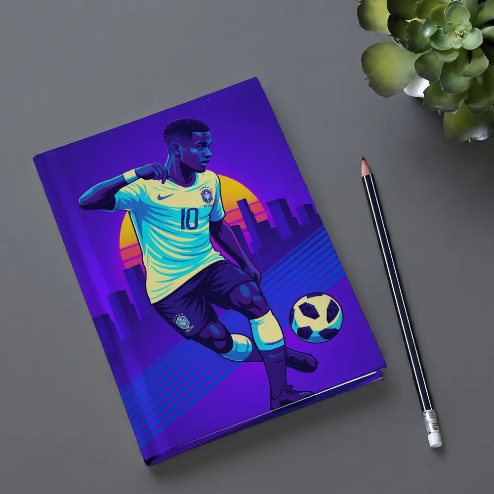 Brazil Soccer Player Number Ten Retro City – Notebooks