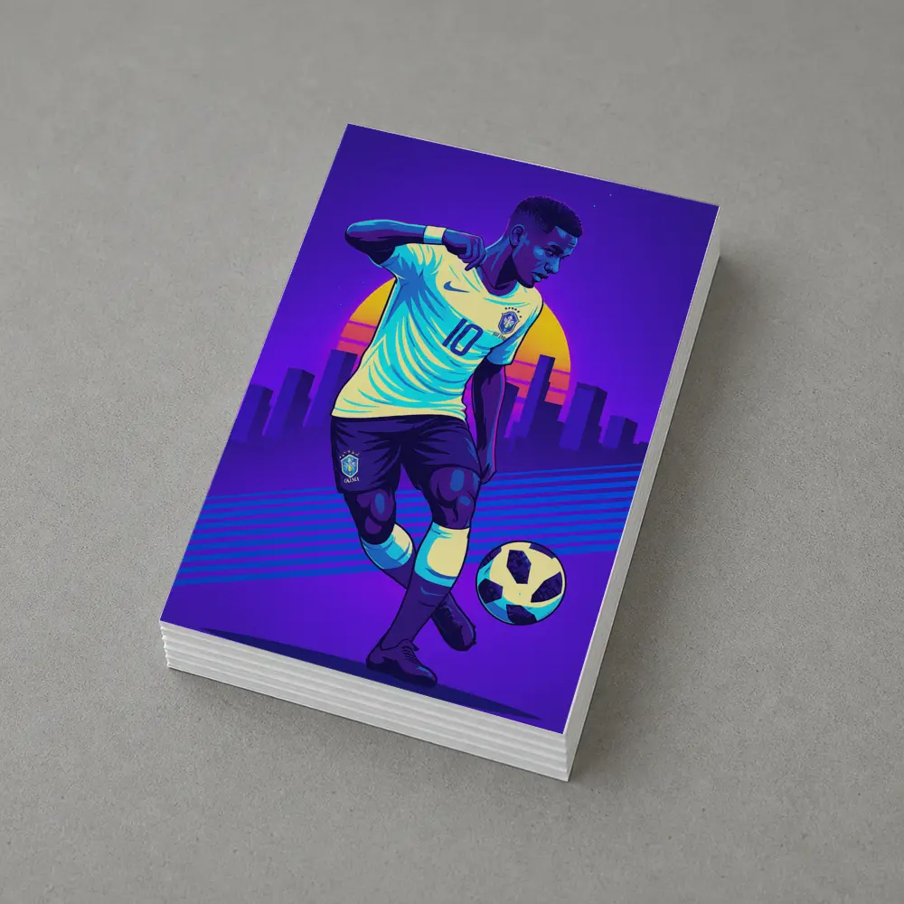Brazil Soccer Player Number Ten Retro City – Postcards