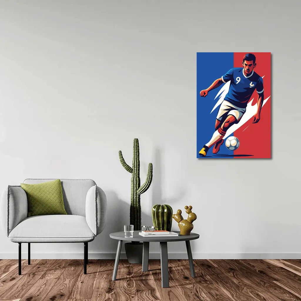 France Soccer Player Number Nine Art – Wall Art