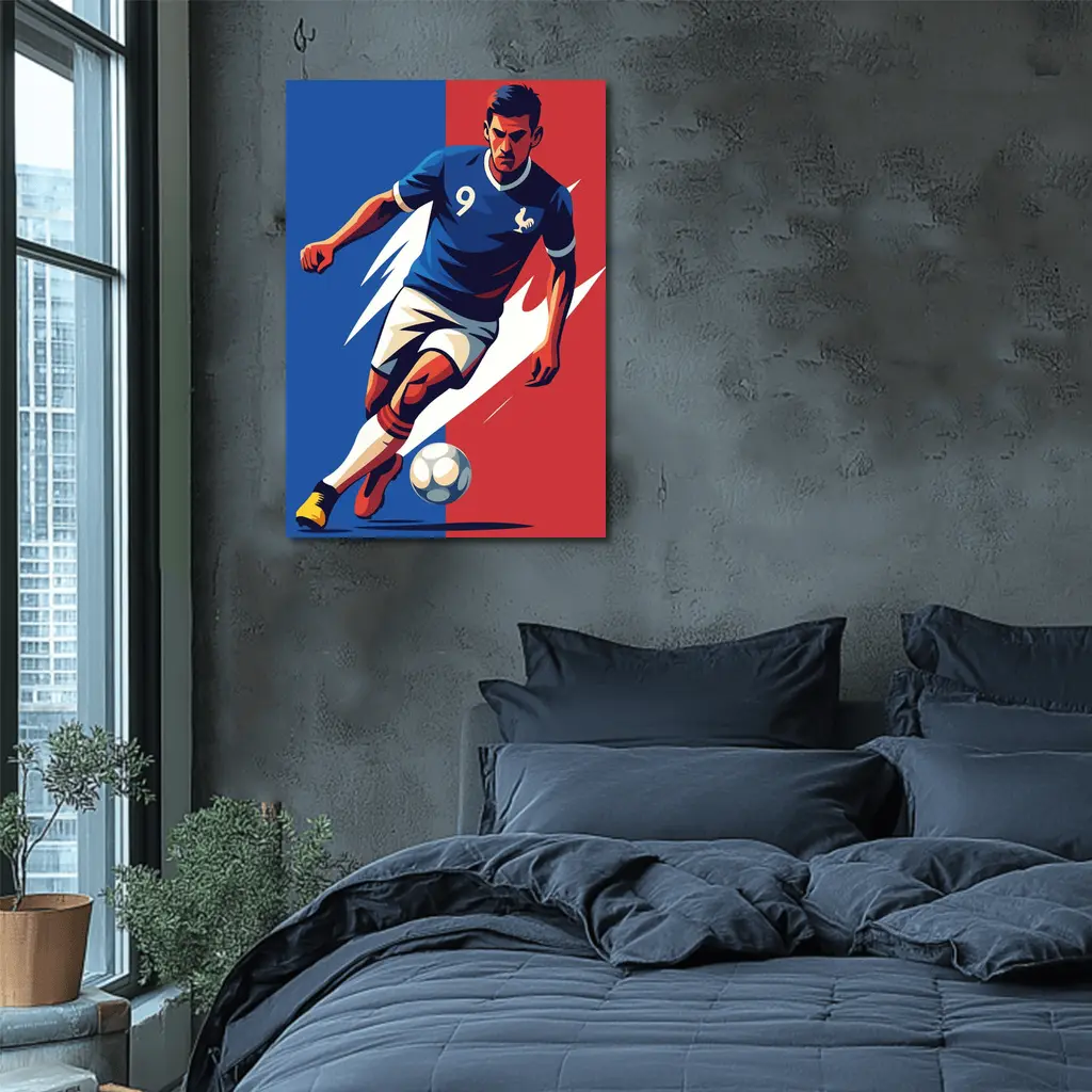 France Soccer Player Number Nine Art – Wall Art
