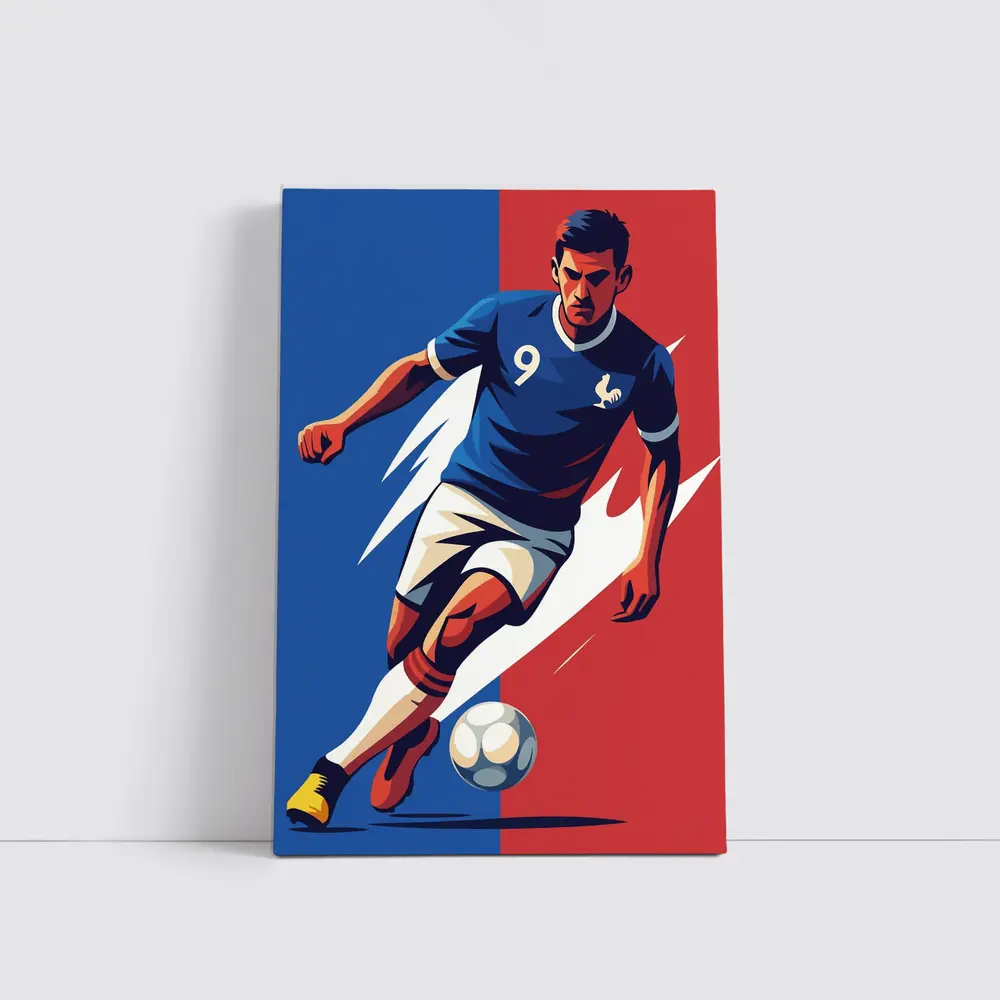 France Soccer Player Number Nine Art – Wall Art