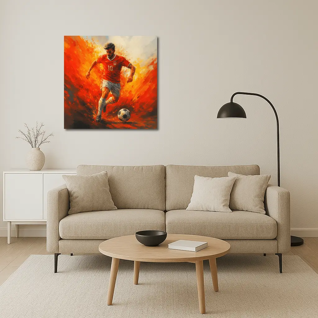Soccer Player Number Ten Oil Painting – Wall Art