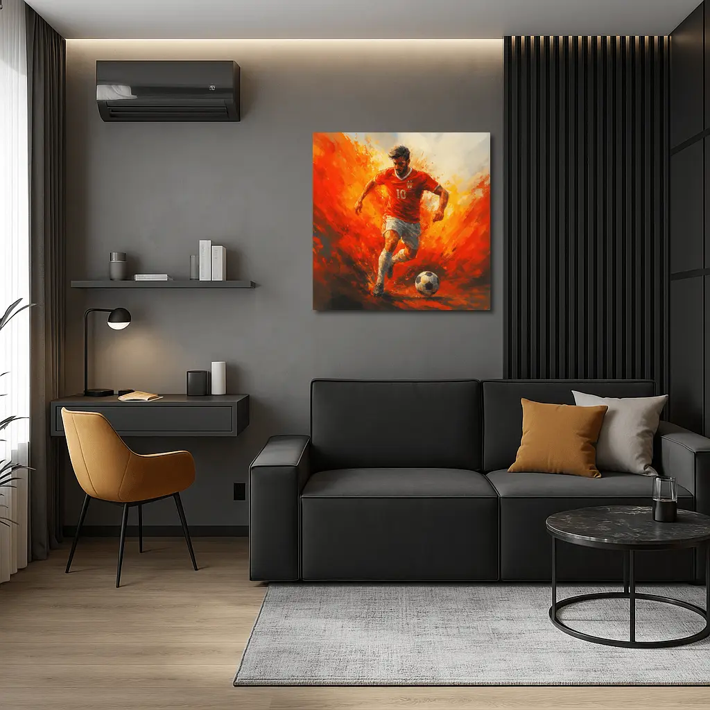 Soccer Player Number Ten Oil Painting – Wall Art
