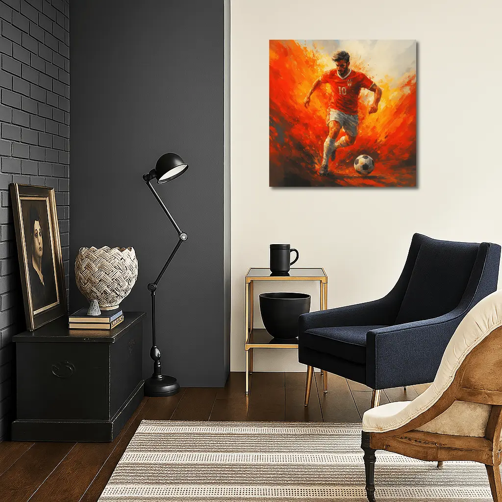 Soccer Player Number Ten Oil Painting – Wall Art