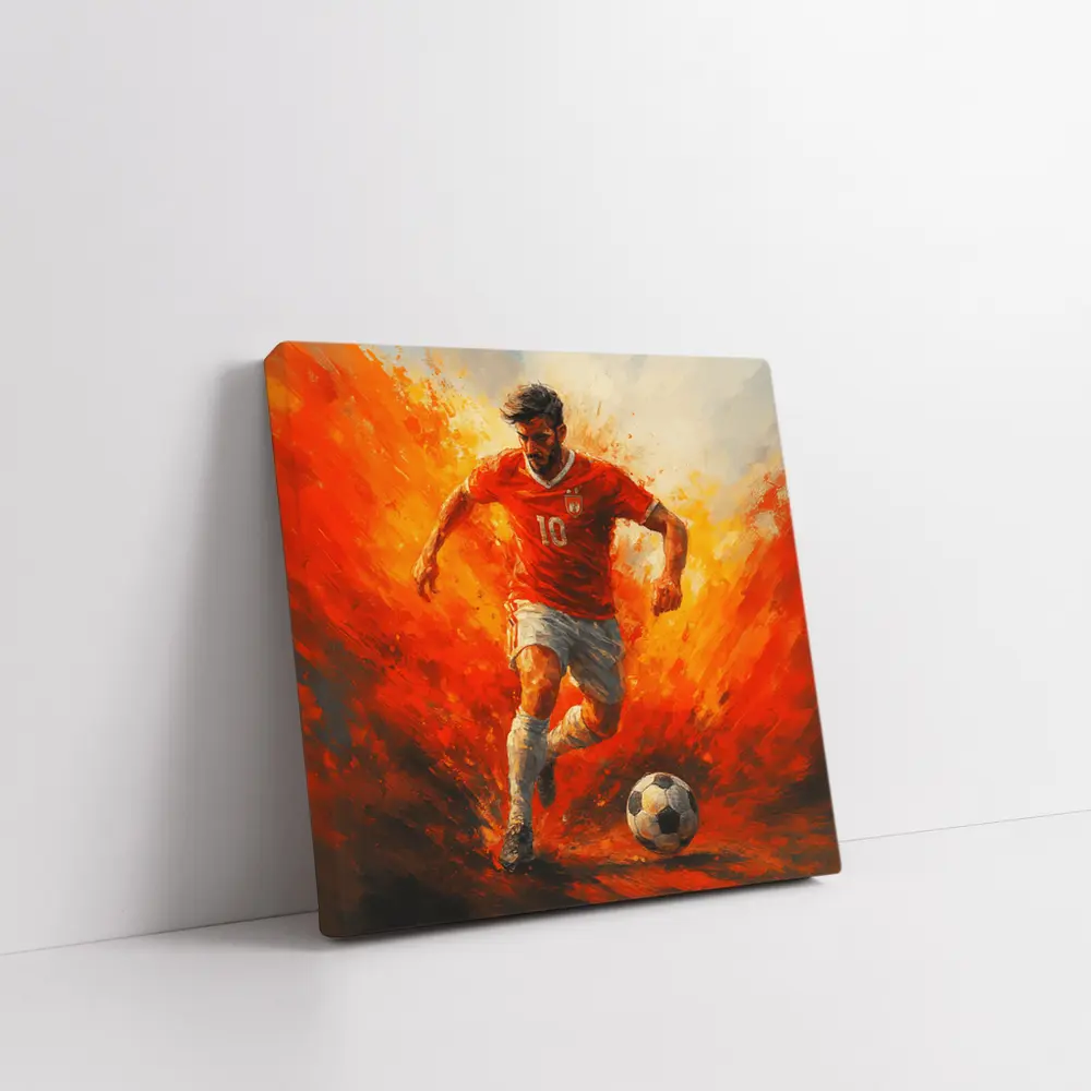 Soccer Player Number Ten Oil Painting – Wall Art