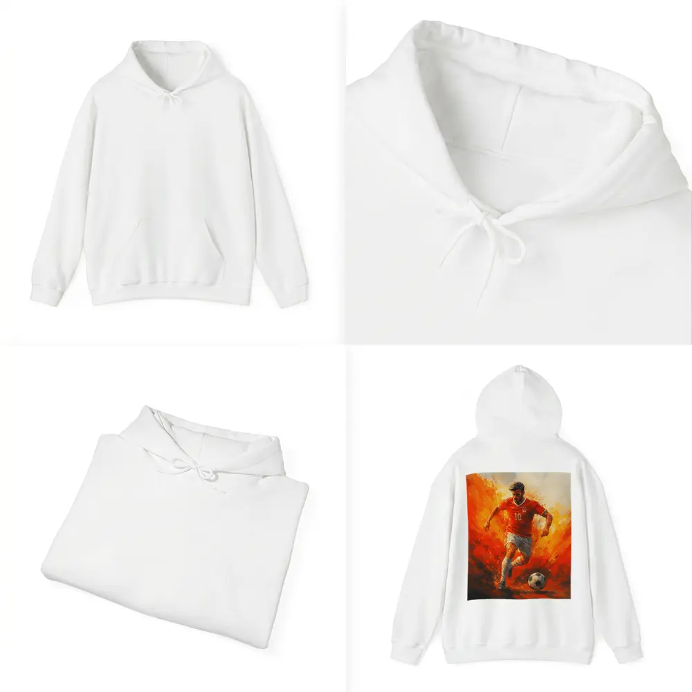 Soccer Player Number Ten Oil Painting – Hoodies