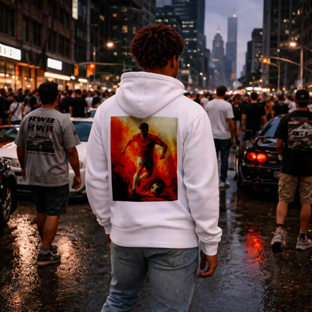 Soccer Player Number Ten Oil Painting – Hoodies