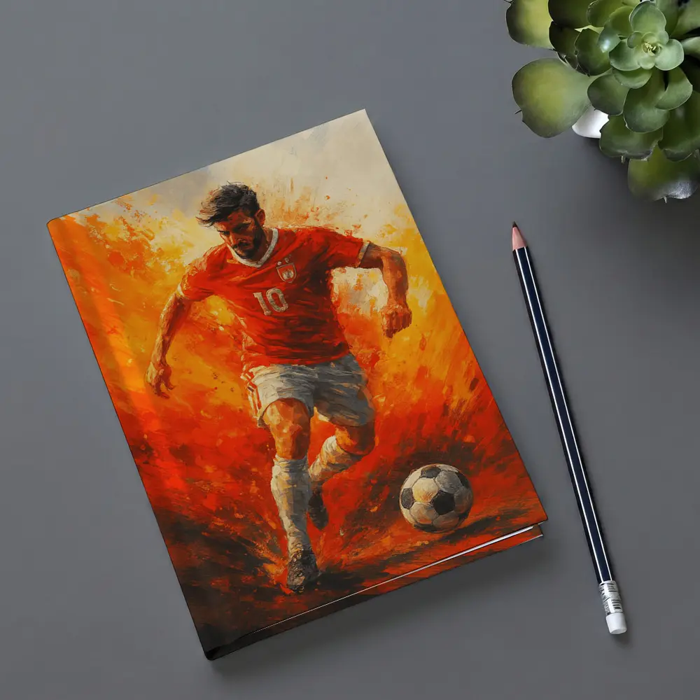 Soccer Player Number Ten Oil Painting – Notebooks