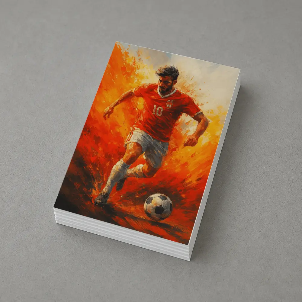Soccer Player Number Ten Oil Painting – Postcards