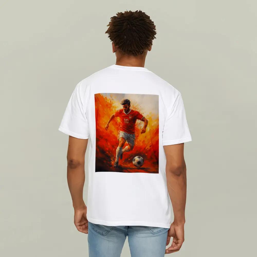 Soccer Player Number Ten Oil Painting – T-Shirts