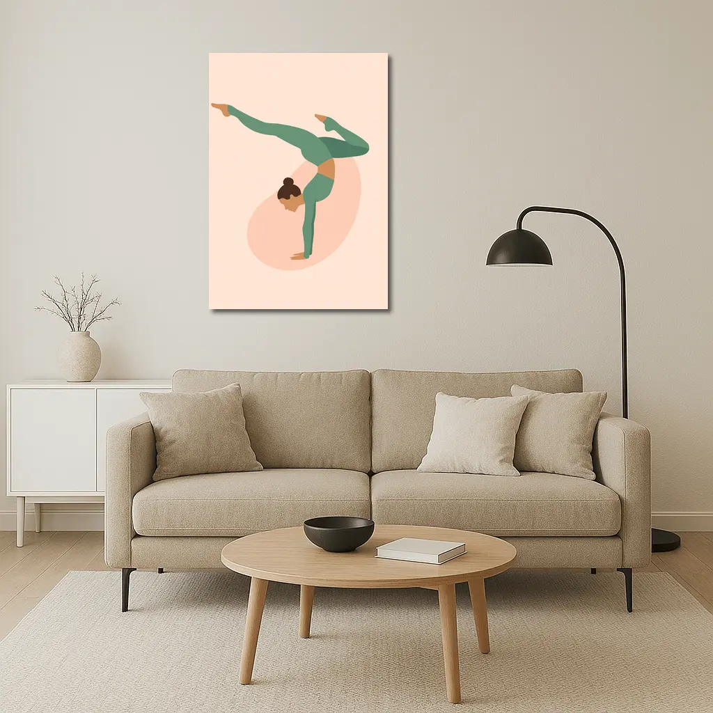 Yoga Handstand Pose Minimalist Flat Art – Wall Art