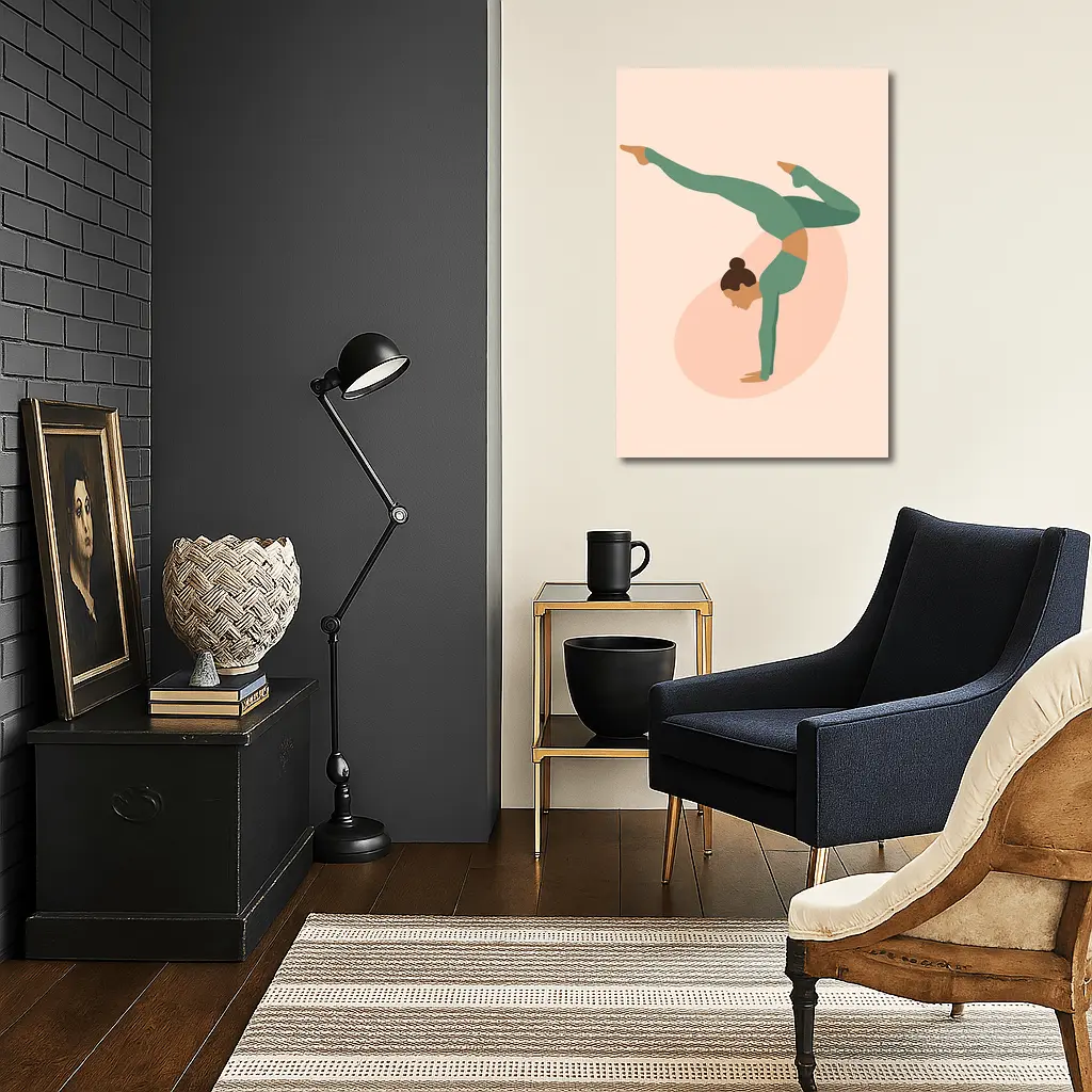 Yoga Handstand Pose Minimalist Flat Art – Wall Art