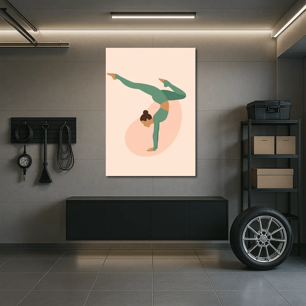 Yoga Handstand Pose Minimalist Flat Art – Wall Art