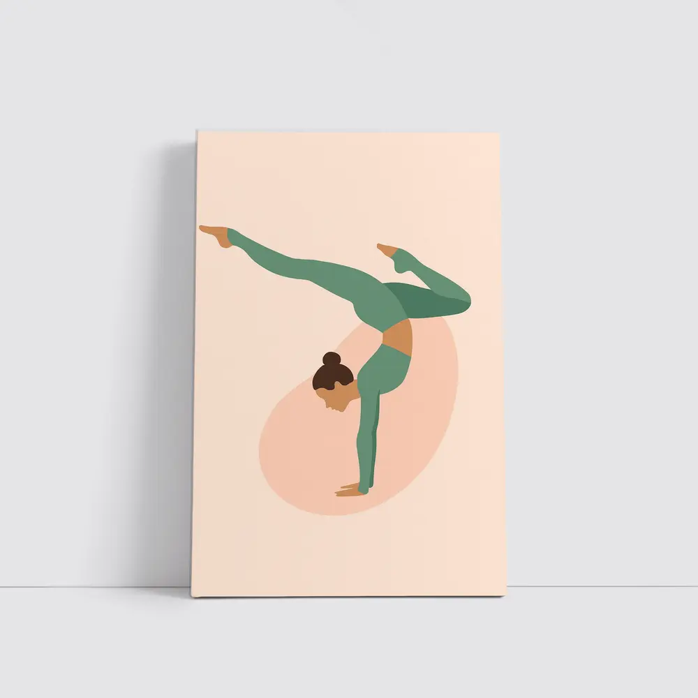 Yoga Handstand Pose Minimalist Flat Art – Wall Art