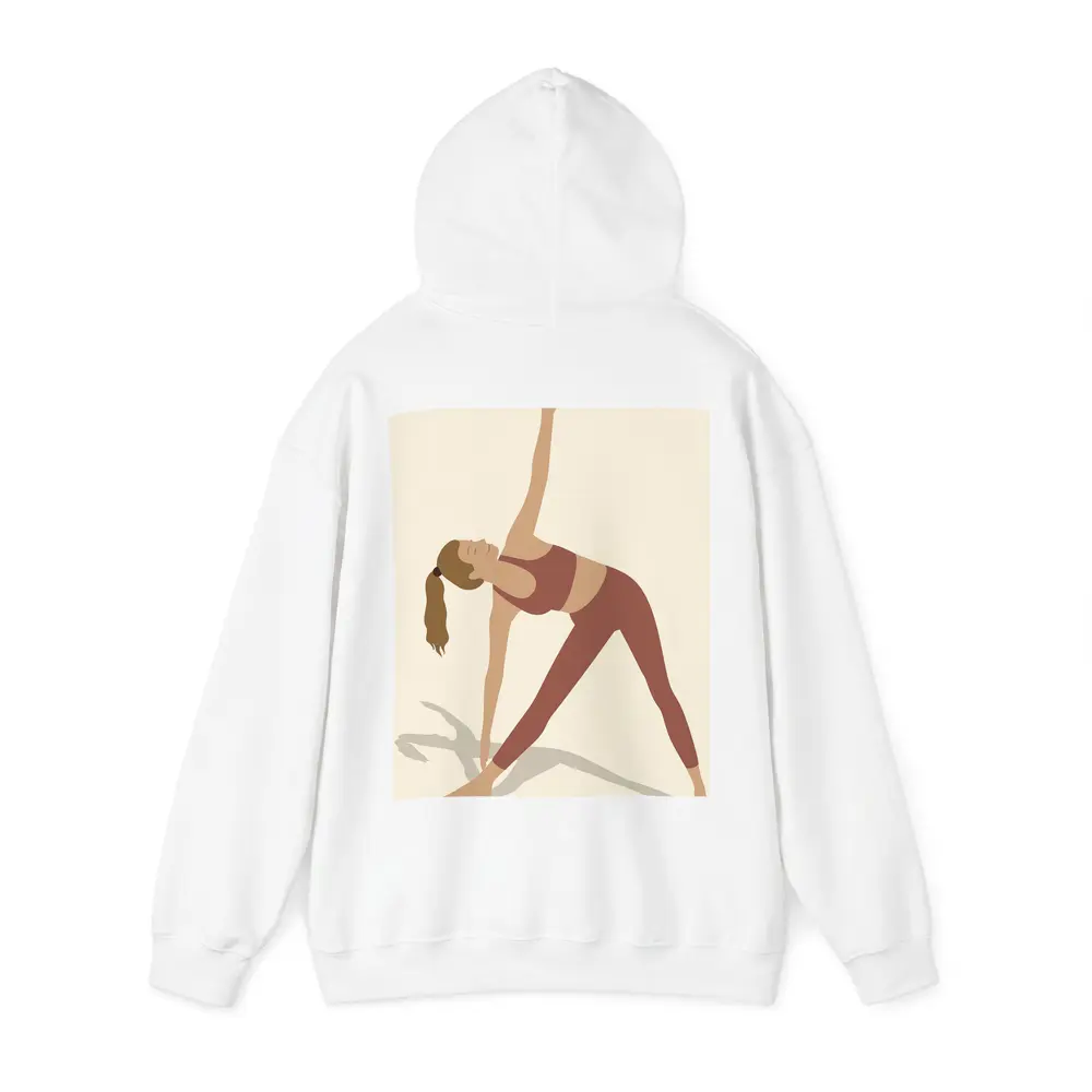 Yoga Triangle Pose Woman Beige Background – Hoodies