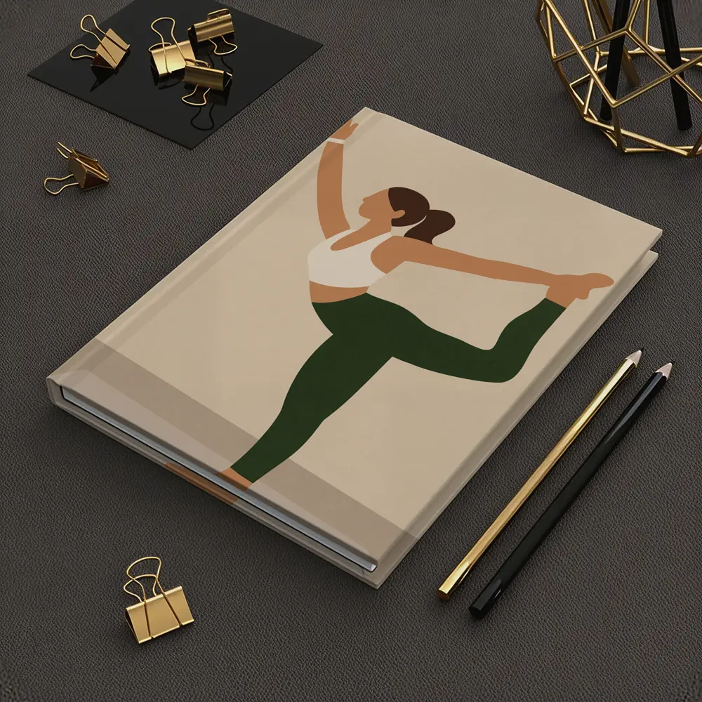Yoga Dancer Pose Woman Beige Minimal – Notebooks