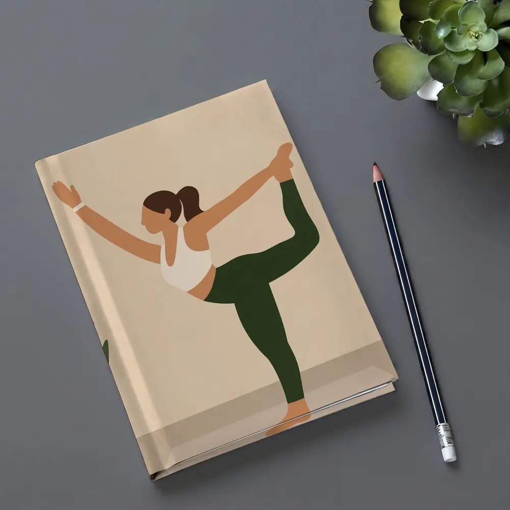 Yoga Dancer Pose Woman Beige Minimal – Notebooks