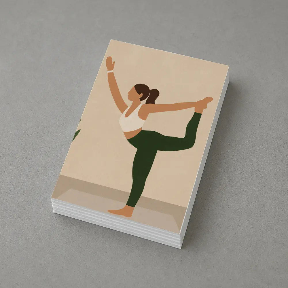 Yoga Dancer Pose Woman Beige Minimal – Postcards