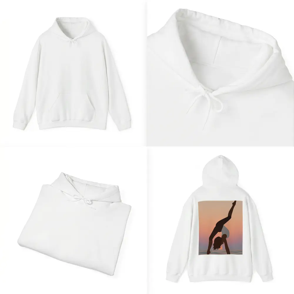 Yoga Pose Silhouette Sunset Beach Art – Hoodies