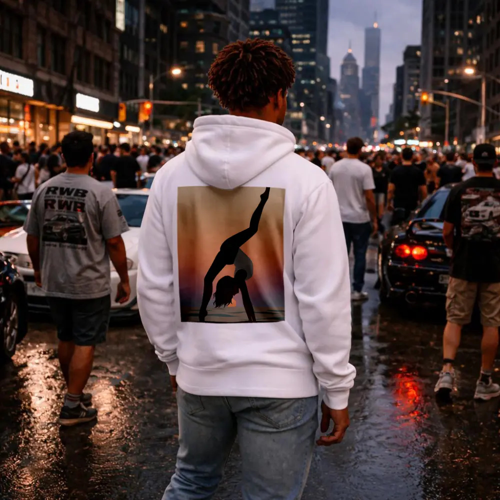 Yoga Pose Silhouette Sunset Beach Art – Hoodies