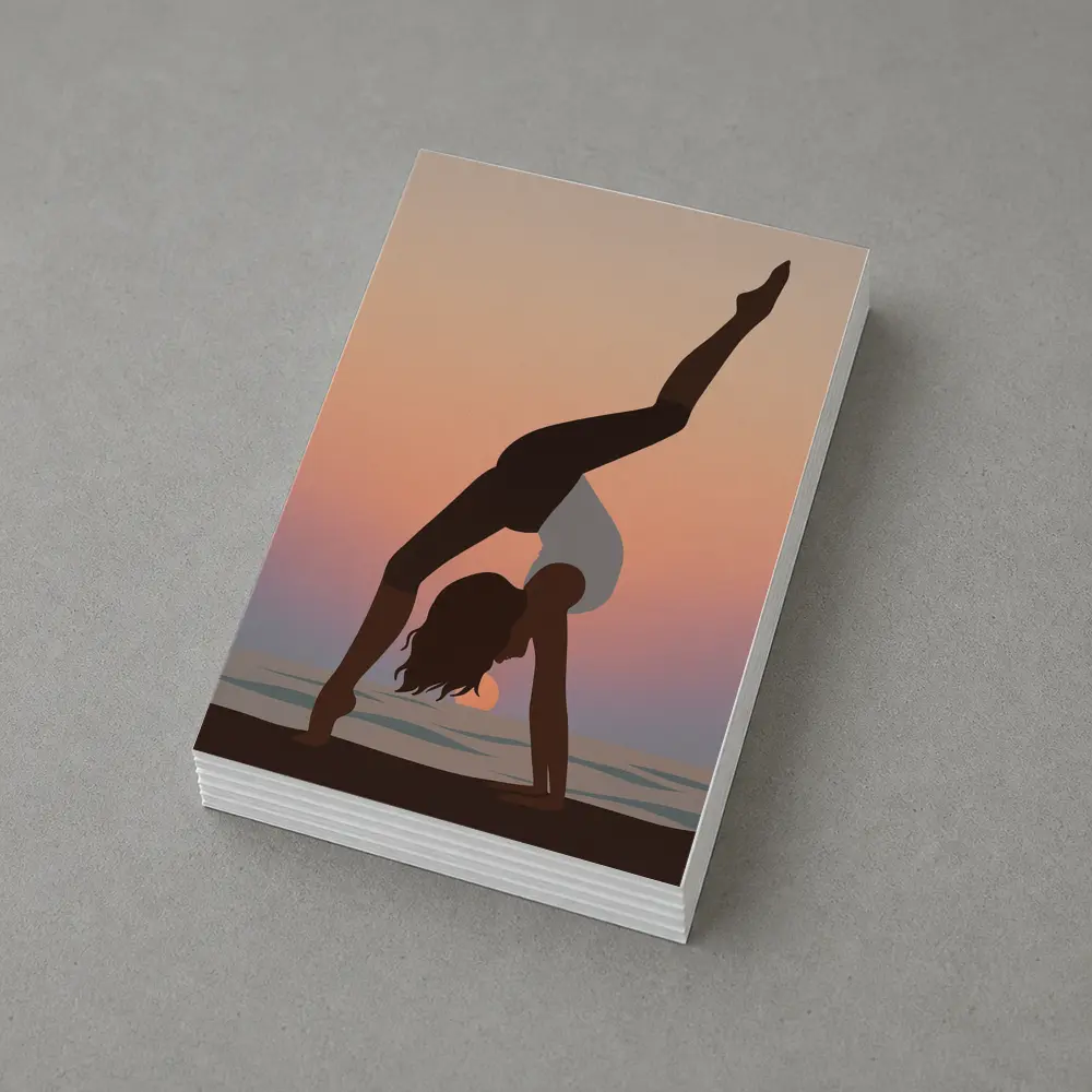 Yoga Pose Silhouette Sunset Beach Art – Postcards