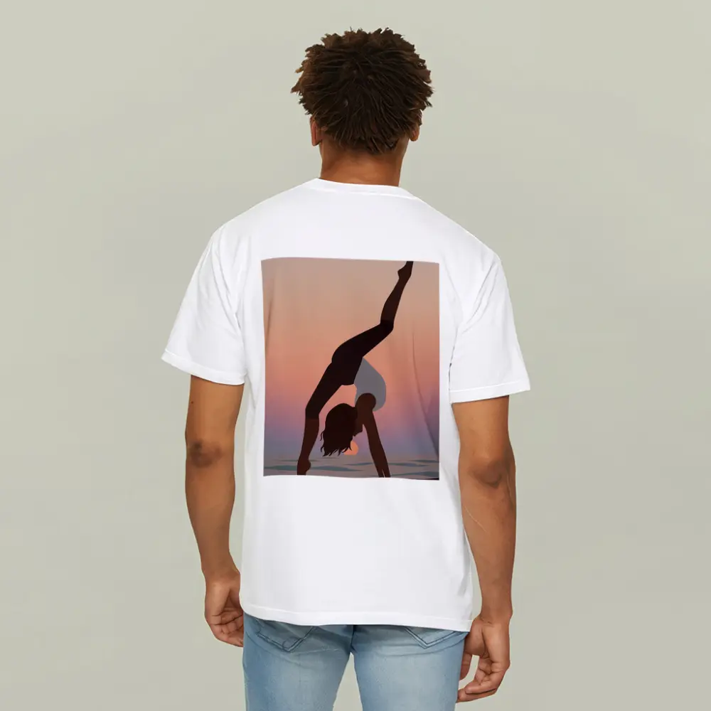 Yoga Pose Silhouette Sunset Beach Art – T-Shirts