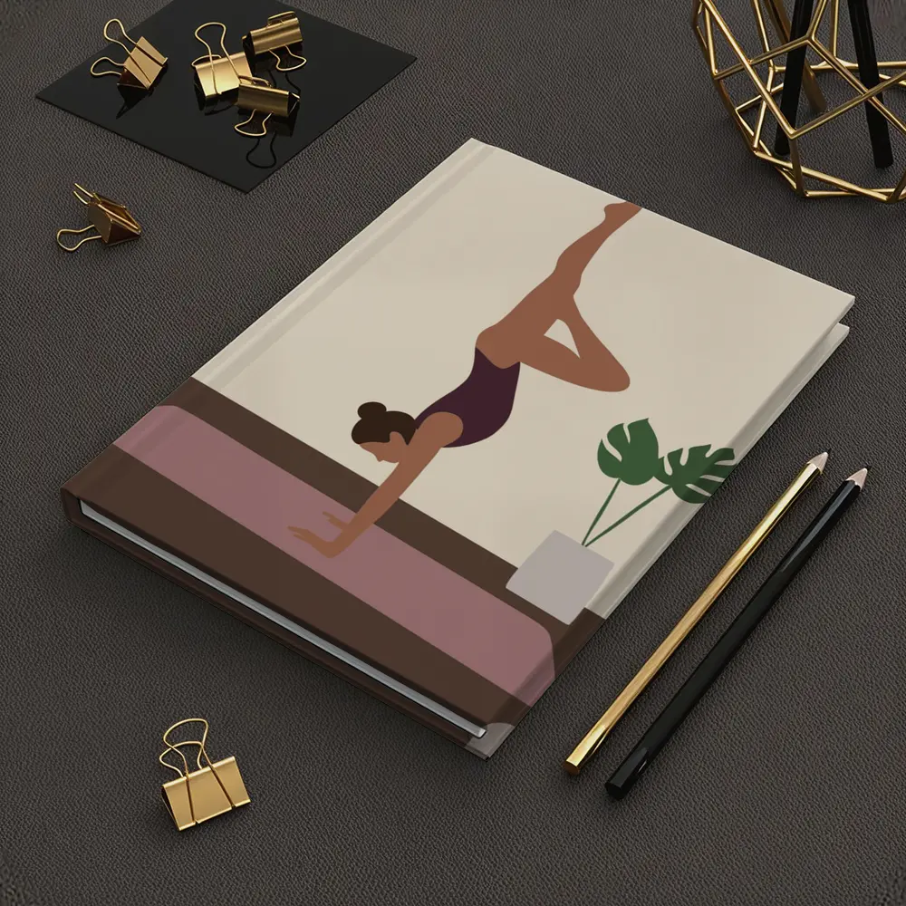 Woman Doing Handstand On Yoga Mat – Notebooks